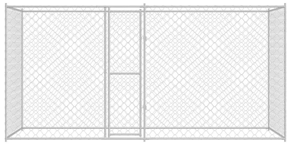 vidaXL Κλουβί σκύλου Ασημί 400 x 200 x 256 εκ Επικαλυμμένος Χάλυβας