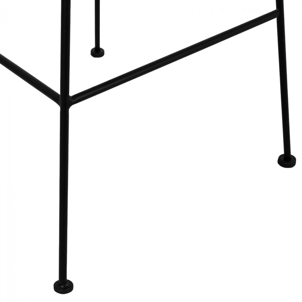 Σκαμπό Μπαρ ALLEGRA C5455 Μεταλλικό με Μπέζ Wicker &amp; Μαξιλάρι 46,5x55x117,5Υ εκ. 46.5x55x117.5 εκ.