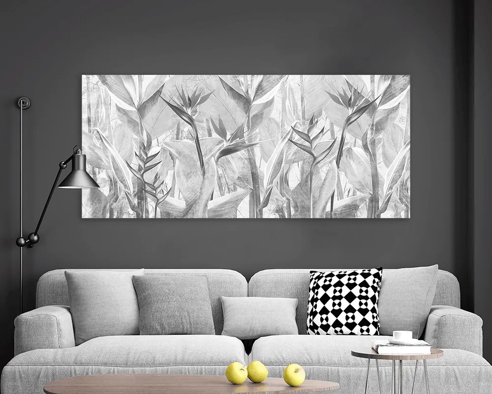 Πίνακας σε καμβά με Black and White Paradise Bird KNV1660 65cm x 140cm