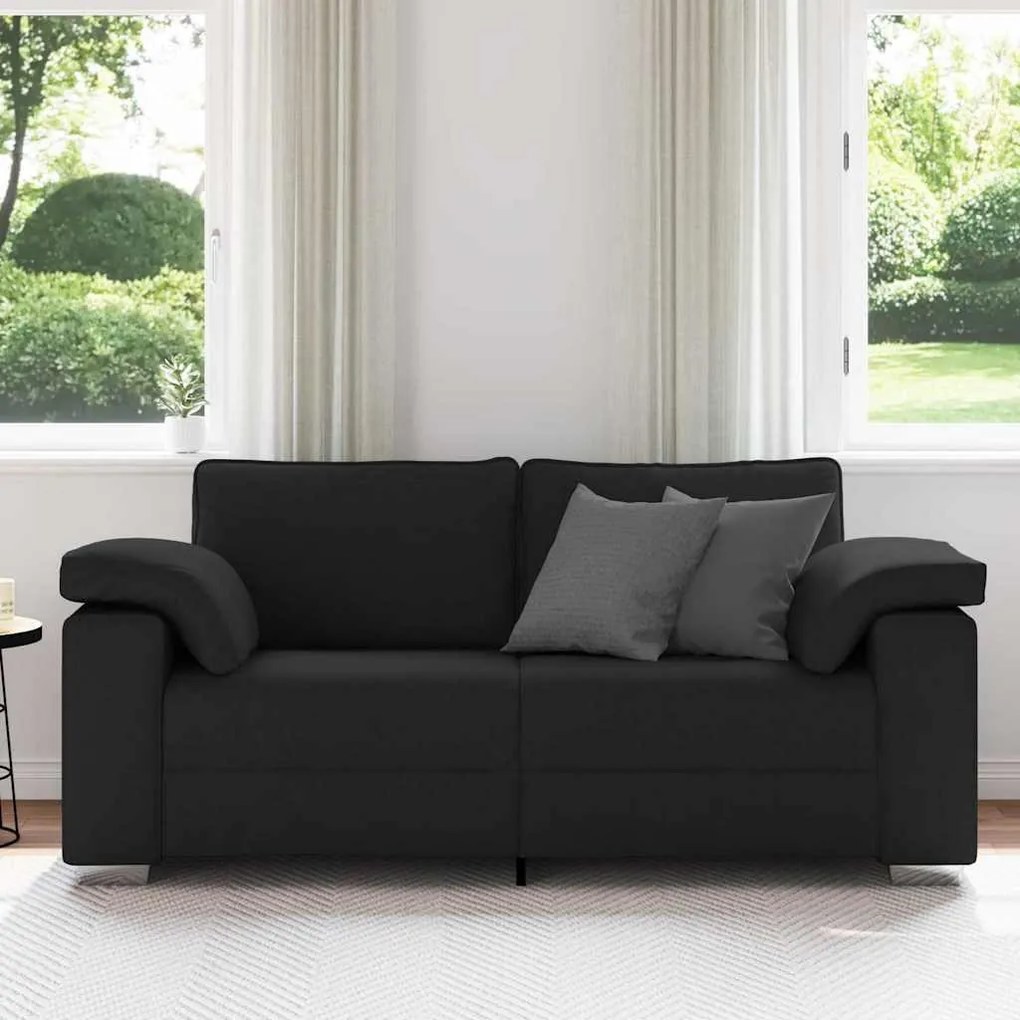 vidaXL Καναπές με μαξιλάρι Μαύρο 180 x 77 x 82 εκ ύφασμα