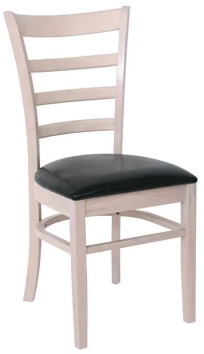 NATURALE Καρέκλα White Wash, Pu Μαύρο  42x50x91cm [-White Wash/Μαύρο-] [-Ξύλο/PVC - PU-] Ε7052