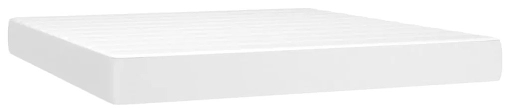 vidaXL Στρώμα με Pocket Springs Λευκό 180x200x20 εκ. Συνθετικό Δέρμα
