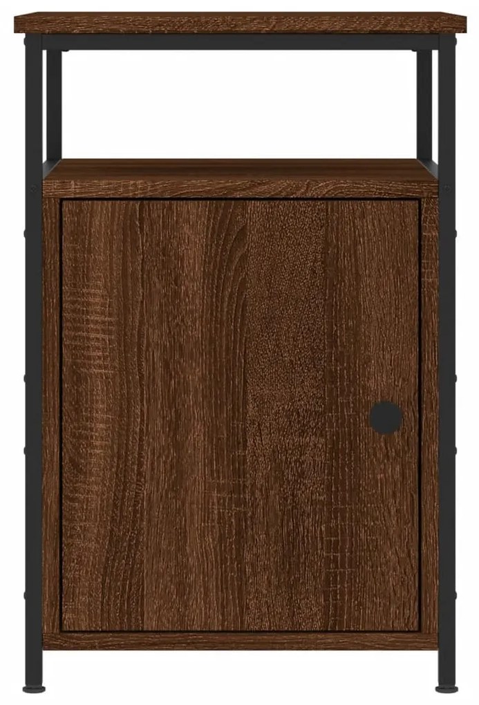 vidaXL Κομοδίνα 2 τεμ. Καφέ Δρυ 40x42x60 εκ. από Επεξεργ. Ξύλο