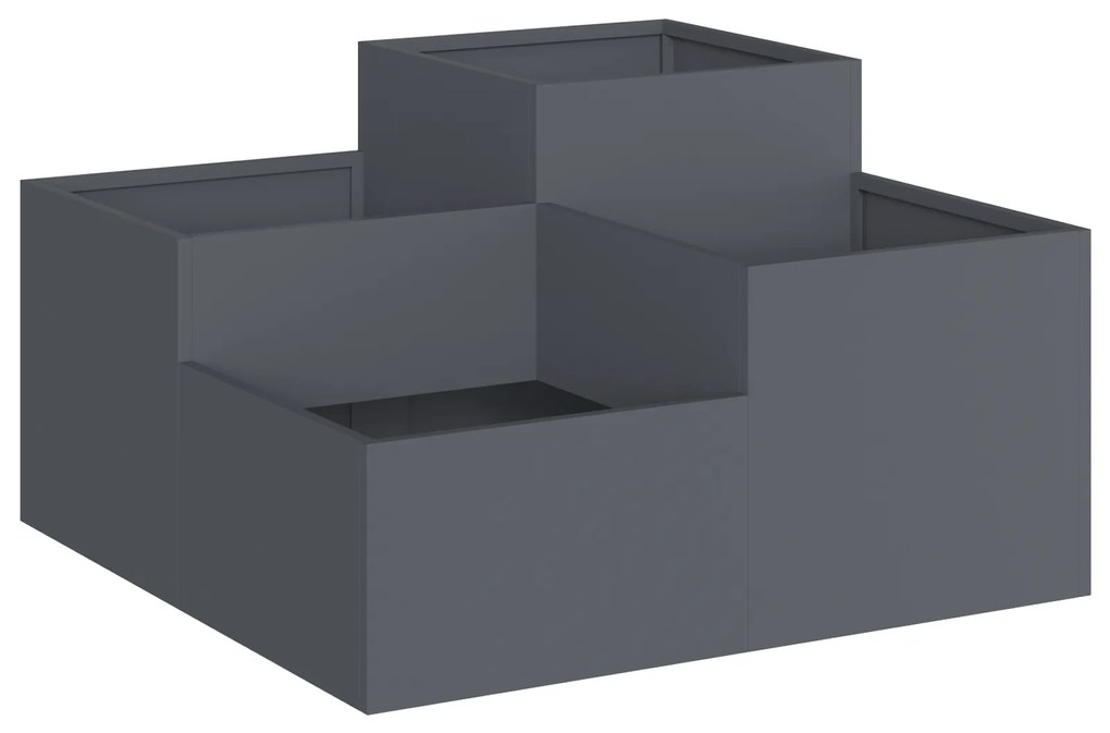 vidaXL Κήπος Γλάστρα 100x100x48 εκ. Ανθρακί Ατσάλι