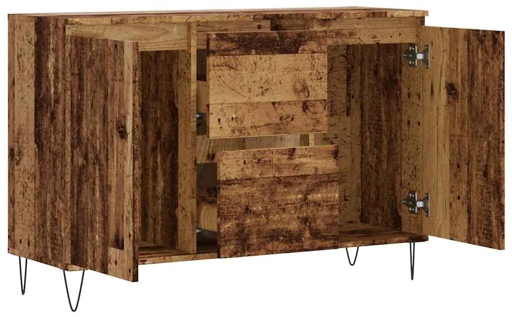 vidaXL Μπουφές Παλιό ξύλο 101,5 x 35 x 70 εκ. από Επεξεργασμένο Ξύλο