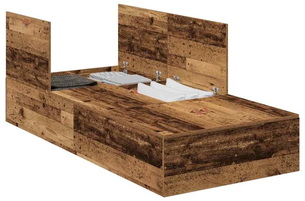 vidaXL Σκελετός Κρεβατιού Παλαιό ξύλο 190 x 75 x 31.5 εκ.