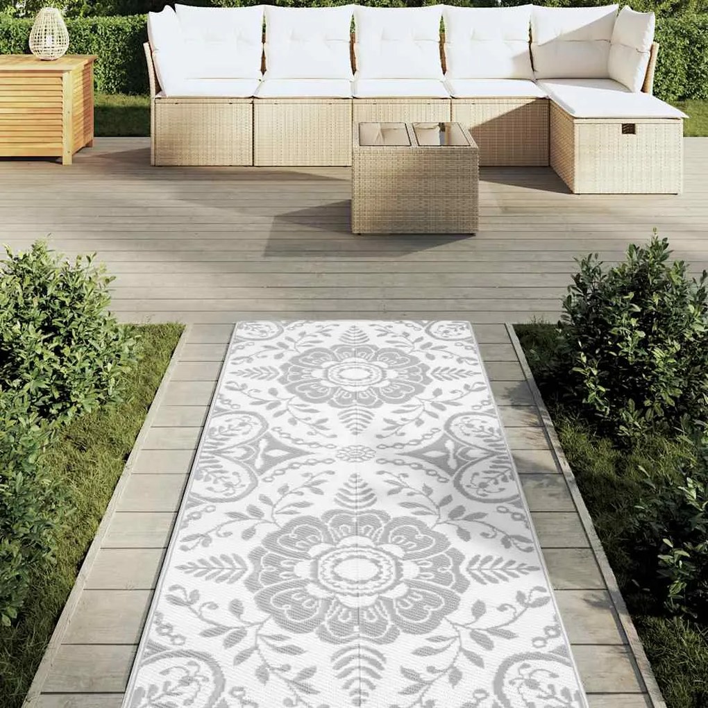 vidaXL Χαλί εξωτερικού χώρου ARAKIL ανοιχτό γκρι 80x250 cm PP