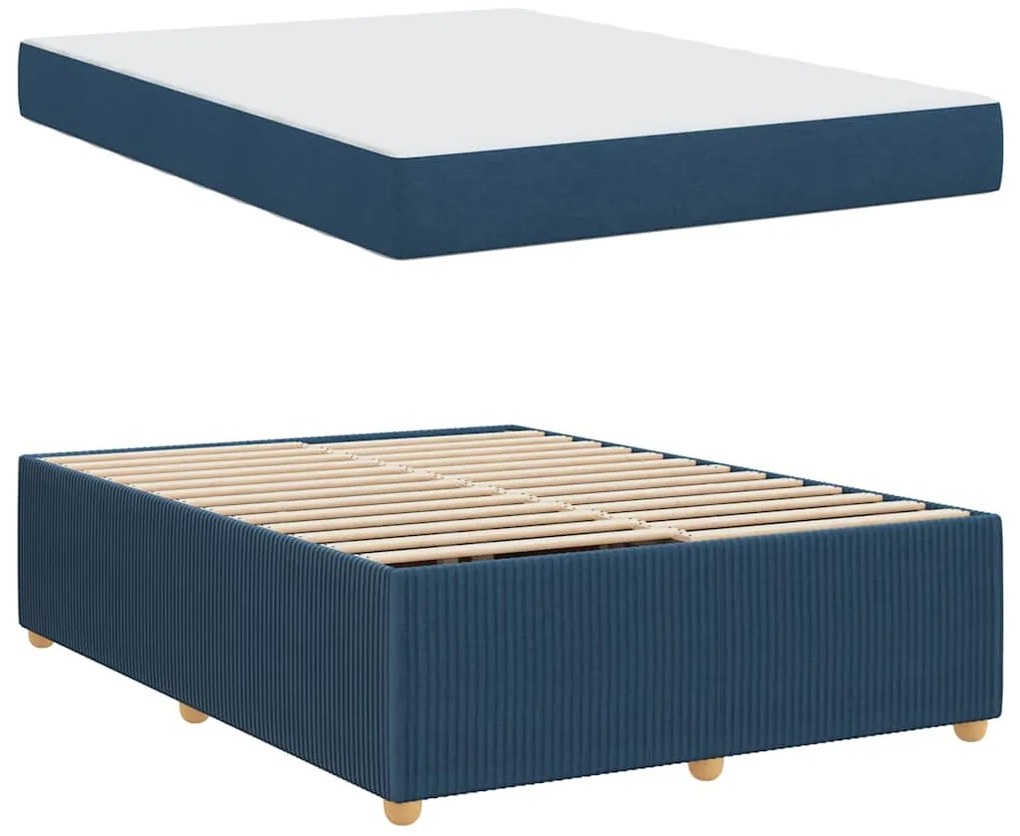 vidaXL Σκελετός Κρεβατιού Άλλο Μπλε 140 x 200 cm ύφασμα