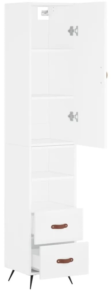 vidaXL Ντουλάπι Λευκό 34,5 x 34 x 180 εκ. από Επεξεργασμένο Ξύλο