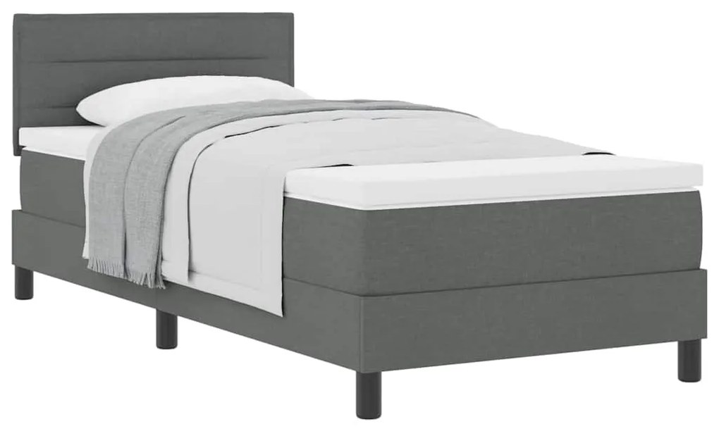 vidaXL Κρεβάτι box spring με στρώμα Σκούρο Γκρι 80 x 200 cm ύφασμα