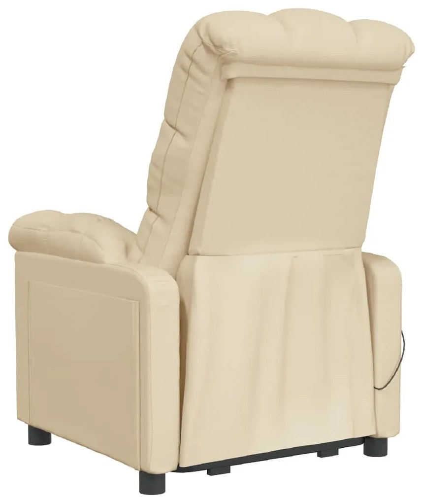 vidaXL Πολυθρόνα Ανακλινόμενη Ηλεκτρική Κρεμ Υφασμάτινη