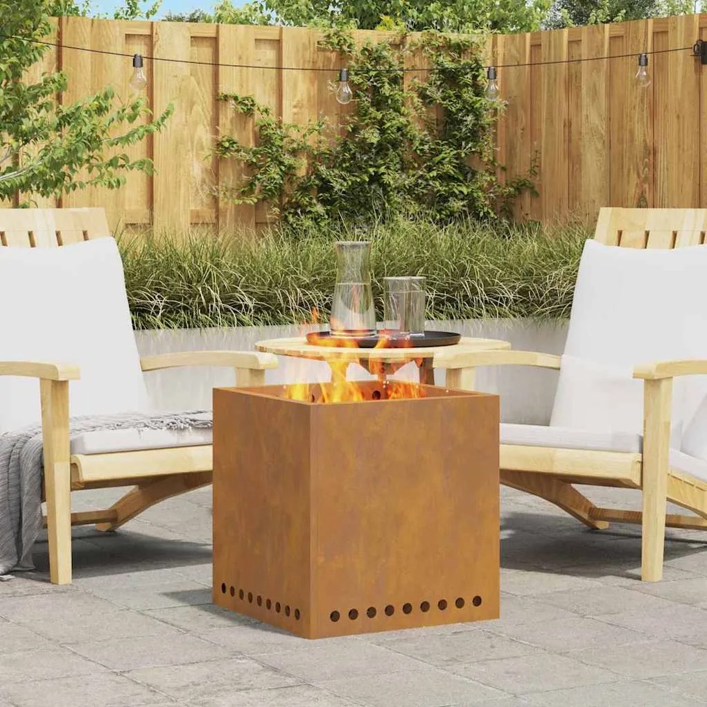 Σόμπα Φωτιάς Χωρίς Καπνό Καφέ 48 x 48 x 50 εκ Ατσάλι καιρό