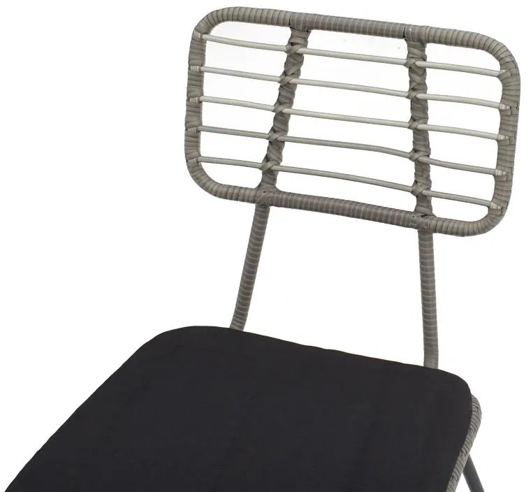 Τραπεζαρία Naoki-Kliton A σετ 7τεμ μαύρο μέταλλο και ανθρακί αλουμίνιο 150x80x74εκ 150x80x74 εκ.