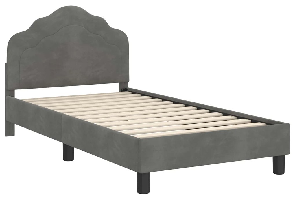 vidaXL Κρεβάτι Παιδικής Κρεβατοκάμαρας με Κεφαλάκι Σκούρο Γκρι