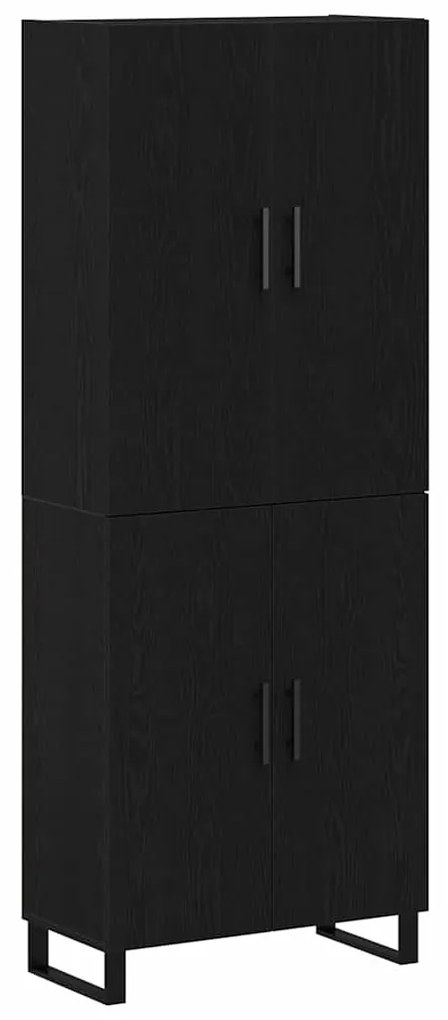 vidaXL Highboard 2 pcs Μαύρη δρυς 69,5 x 34 x 180 εκ.