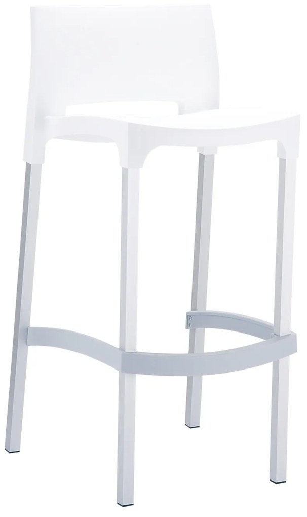 Siesta   Gio* Barstool White 75c Alu PL  metax-01-00-2558 διάστ.45.0000 x 39.0000 x 96.0000