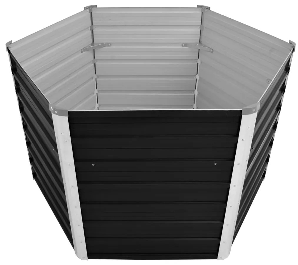 vidaXL Ζαρντινιέρα Υπερυψωμένη Ανθρακί 129x129x77 εκ. Γαλβαν. Χάλυβας