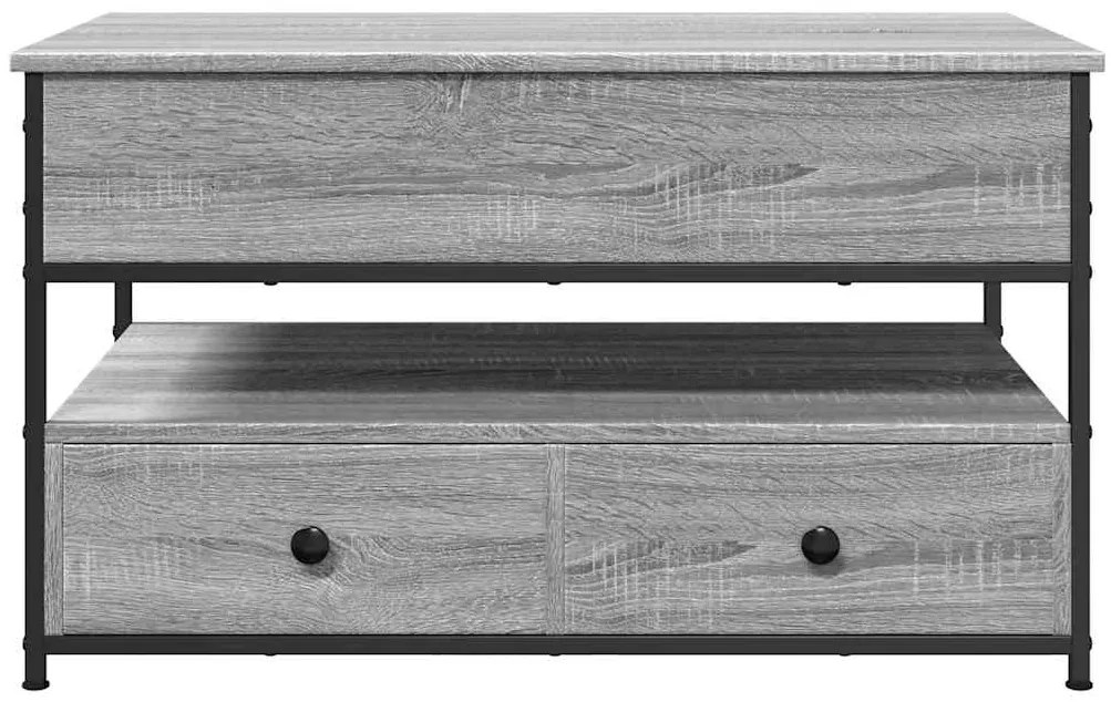 vidaXL Τραπεζάκι Σαλονιού Γκρι Sonoma 85x50x50 εκ. Επεξ. Ξύλο/Μέταλλο