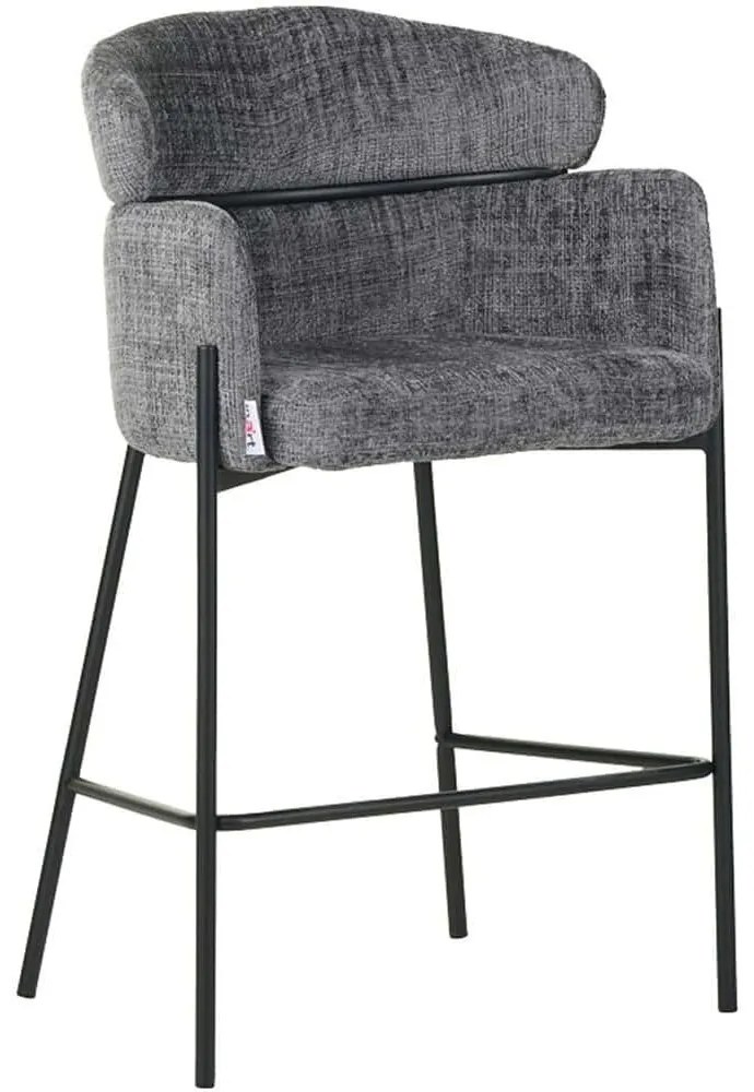 Σκαμπό Μπαρ Tolerse 029-000254 55x60x97cm Grey Μέταλλο,Ύφασμα