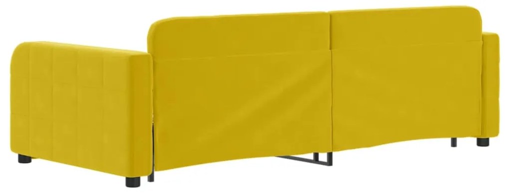 vidaXL Καναπές Κρεβάτι Συρόμενος Κίτρινος 90 x 200 εκ. Βελούδινος