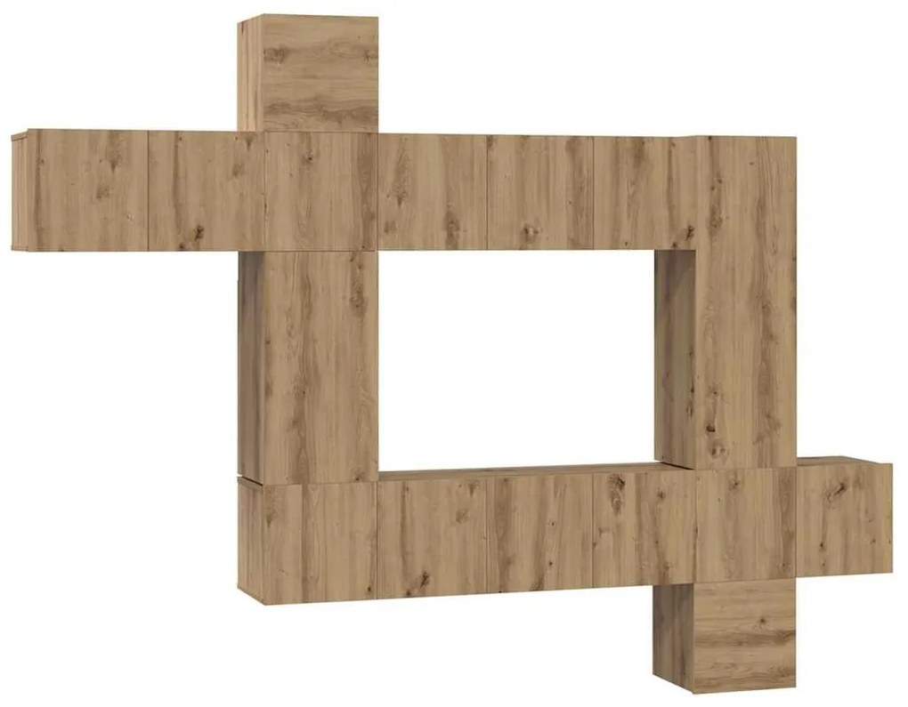 vidaXL Σετ επίπλου τηλεόρασης 10 pcs artisan δρυς 30.5 x 30 x 90 cm
