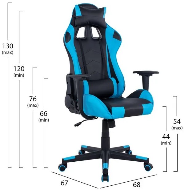 ΠΟΛΥΘΡΟΝΑ GAMING WINTER HM1137.08 ΜΑΥΡΟ-ΣΙΕΛ PU 68Χ67Χ130 ΕΚ