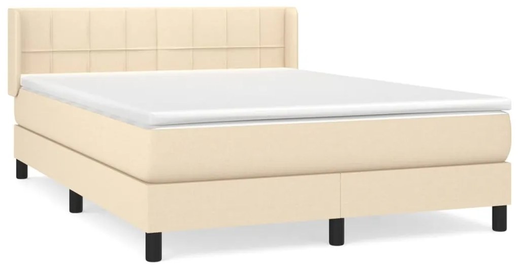 ΚΡΕΒΑΤΙ BOXSPRING ΜΕ ΣΤΡΩΜΑ ΚΡΕΜ 140X200 ΕΚ. ΥΦΑΣΜΑΤΙΝΟ 3129718