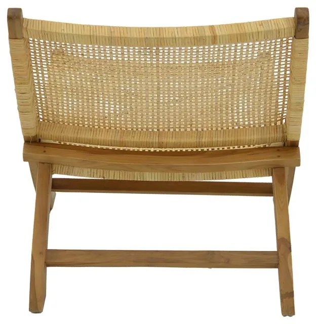 Καρέκλα Jerenze φυσικό teak ξύλο-rattan 65x78x68εκ