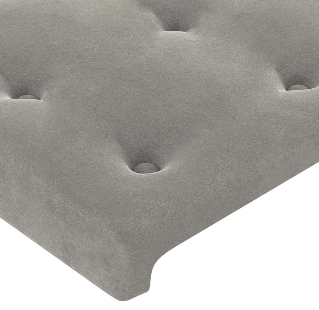 vidaXL Κεφαλάρι Ανοιχτό Γκρι Βελούδο 100x5x78/88 εκ.