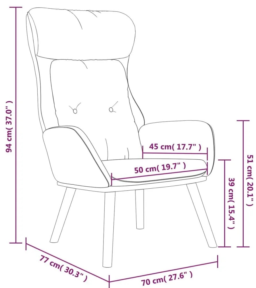 Πολυθρόνα Relax Ανοιχτό Γκρι από Ύφασμα και PVC 70 x 77 x 94 εκ. - Γκρι