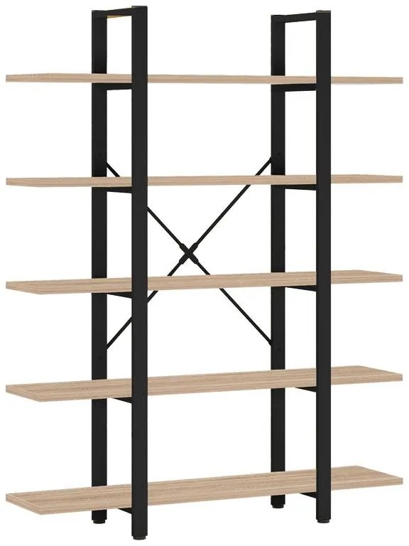 Βιβλιοθήκη Esthon φυσικό-μαύρο μέταλλο 120x28x180εκ 120x28x180 εκ.