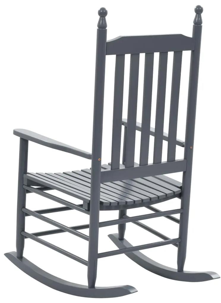 vidaXL Πολυθρόνα Κουνιστή με Καμπυλωτό Κάθισμα Γκρι από Ξύλο Λεύκας