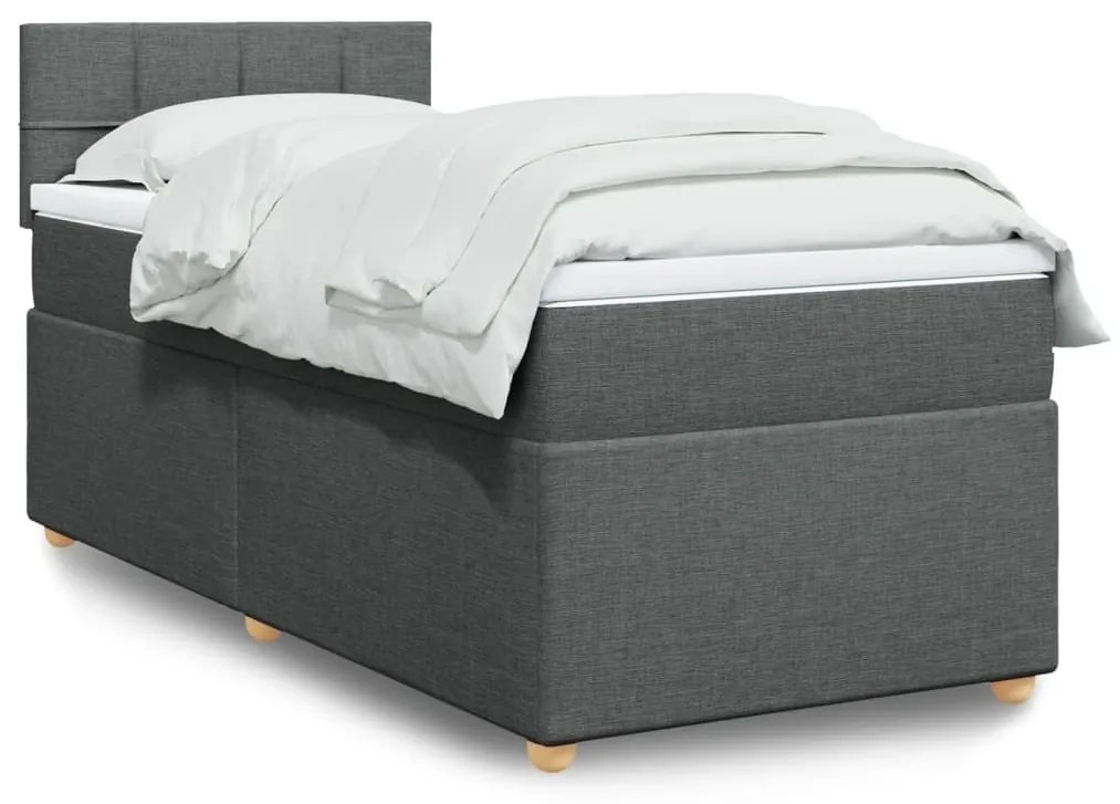 ΚΡΕΒΑΤΙ BOXSPRING ΜΕ ΣΤΡΩΜΑ ΣΚΟΥΡΟ ΓΚΡΙ 80X200 ΕΚ. ΥΦΑΣΜΑΤΙΝΟ 3286508