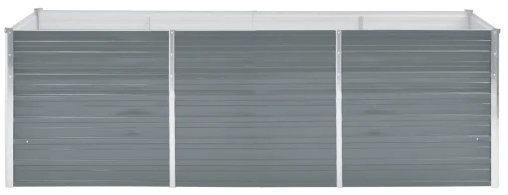 vidaXL Ζαρντινιέρα Υπερυψωμένη Γκρι 240x80x77 εκ. Γαλβανισμ. Χάλυβας
