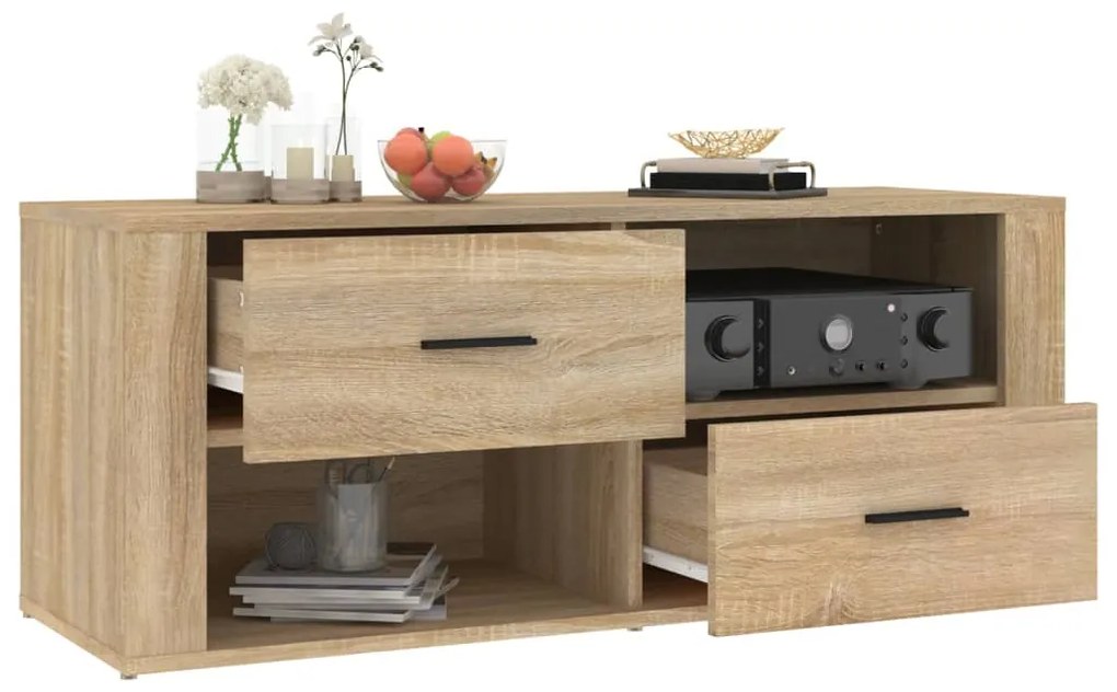 vidaXL Έπιπλο Τηλεόρασης Sonoma Δρυς 100x35x40 εκ. Επεξ. Ξύλο