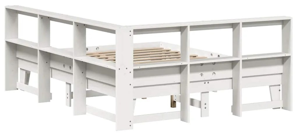 vidaXL Κρεβάτι Βιβλιοθήκη Χωρίς Στρώμα 150x200 εκ Μασίφ Ξύλο Πεύκου