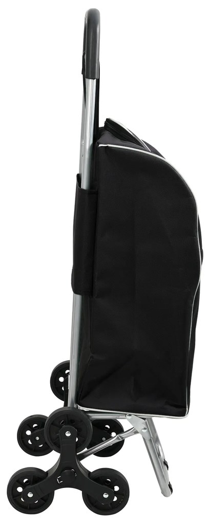 vidaXL Μαύρο Καρότσι Ψωνίων με Σκαλοπατήματα 38 L