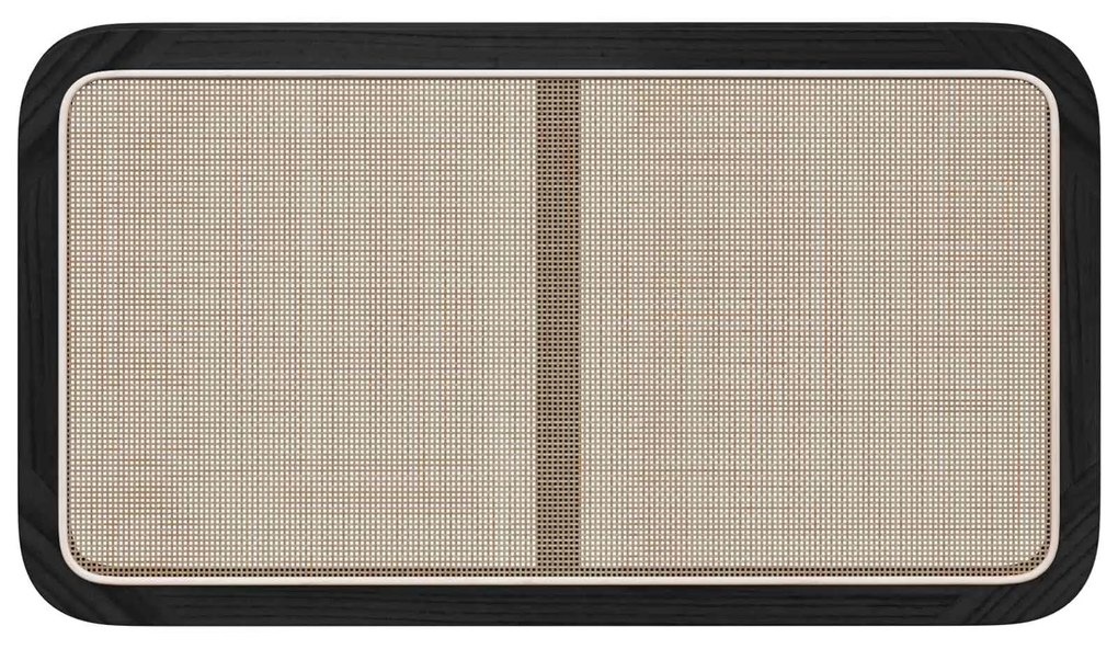 vidaXL Κεφαλάρι με κεφαλάρι Μαύρο 100 x 55 x 3 εκ. Ρατάν