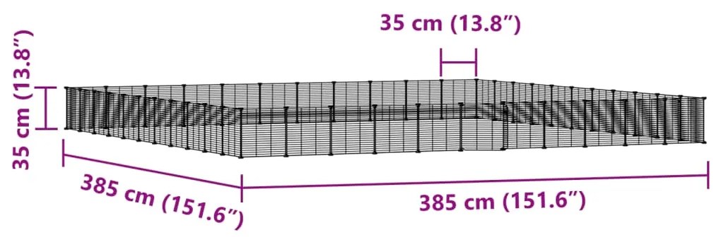 vidaXL Κλουβί Κατοικίδιων με 44 Πάνελ + Πόρτα Μαύρο 35 x 35εκ Ατσάλινο