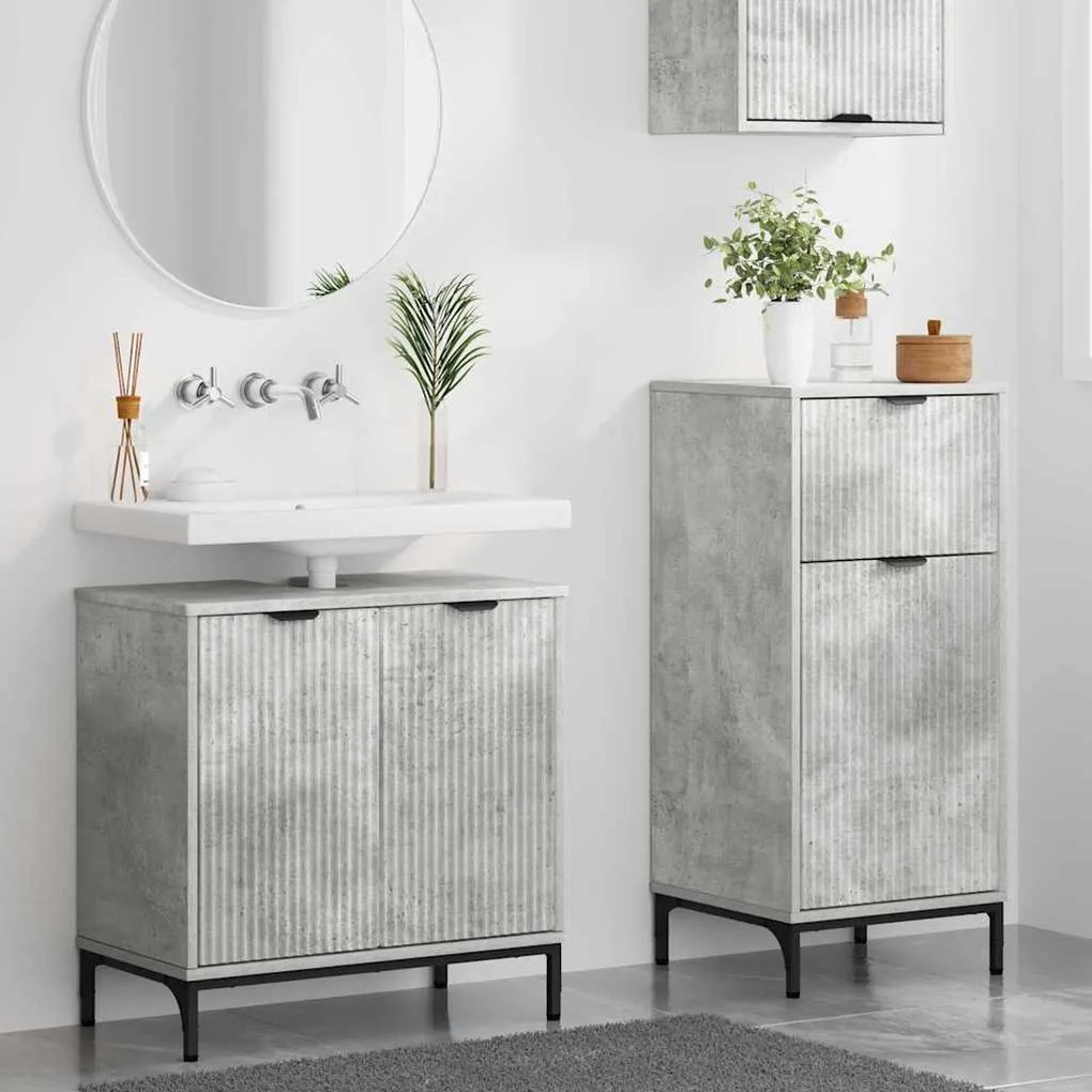 vidaXL Σετ Επίπλων Μπάνιου 2 pcs Γκρι σκυροδέματος 39.5 x 36 x 88 εκ