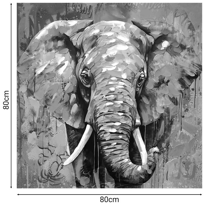 Πίνακας σε καμβά Elephant Inart 80x3x80εκ 80x3x80 εκ.