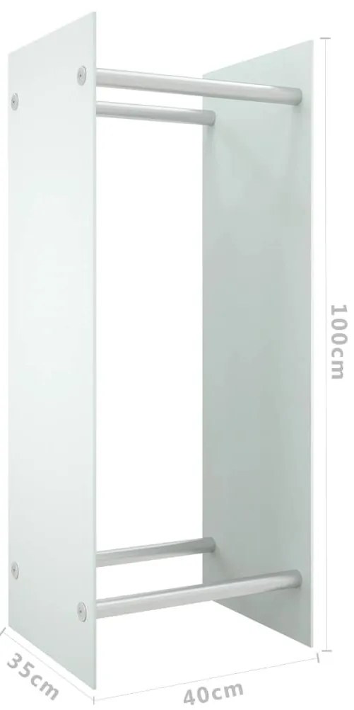 Ράφι Καυσόξυλων Λευκό 40 x 35 x 100 εκ. από Ψημένο Γυαλί
