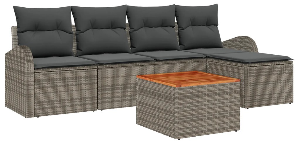 vidaXL Σετ Καναπέ Κήπου 6 pcs Γκρι Μεσαίος