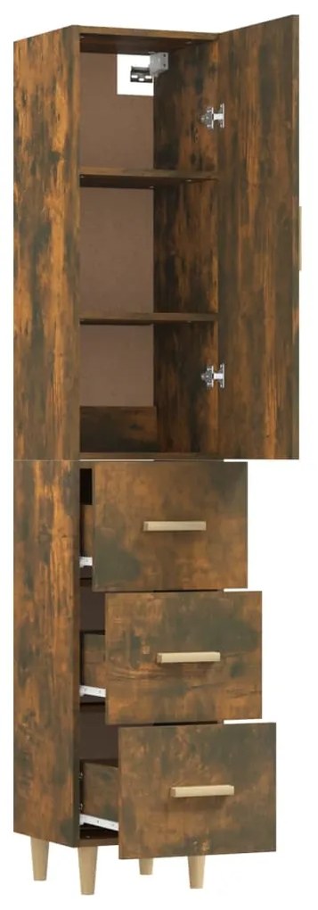 vidaXL Ντουλάπι Καπνιστή δρυς 34,5x34x180 εκ. από Επεξεργασμένο Ξύλο