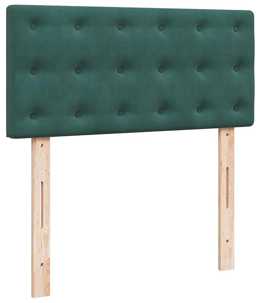 ΟΘΩΜΑΝΙΚΟ ΚΡΕΒΑΤΙ ΜΕ ΣΤΡΩΜΑ &amp; LEDS DARK GREEN 90X190CM VELVET 3312737