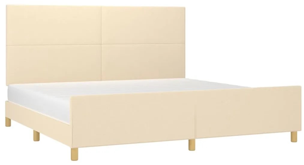 vidaXL Σκελετός Κρεβατιού Χωρίς Στρώμα Κρεμ 200x200 εκ. Υφασμάτινο