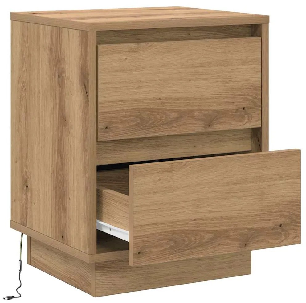 vidaXL Κομοδίνο με Artisan Oak 39 x 34.5 x 50 εκ. Επεξεργασμένο ξύλο