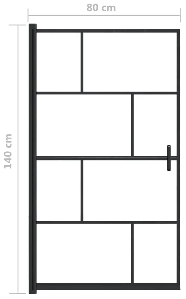 vidaXL Καμπίνα Ντουζιέρας Μαύρη 80 x 140 εκ. από ESG