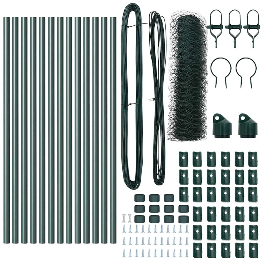 vidaXL Στύλος Περιφράξεων Πράσινο 25 x 0,4 μ. (50 χλστ πλέγμα)