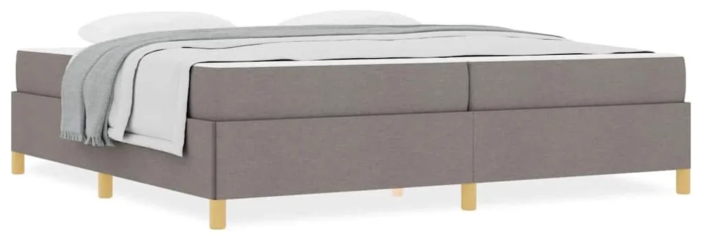 vidaXL Κρεβάτι με ελατήρια Ταμπά και Λευκό 200 x 200 cm ύφασμα